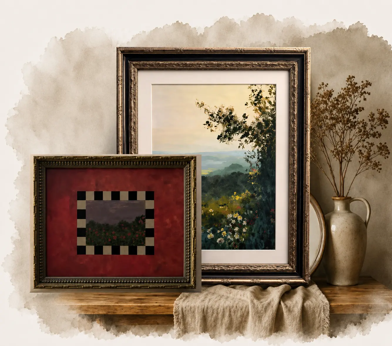 Picturesque hand-painted artwork collection featuring beautiful original paintings by artist Rabia Nasir